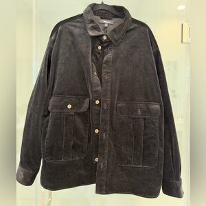 Fashion Nova Black Corduroy Shirt Jacket + Pants